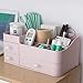 MIUOPUR Makeup Organizer for Vanity, Large Capacity Desk Organizer with Drawers for Cosmetics, Lipsticks, Jewelry, Nail Care, Skincare, Ideal for Bedroom and Bathroom Countertops - Large Pink