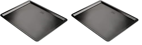 Zenker Teglia da forno per biscotti, pizza, dolci, focaccia, materiale con rivestimento antiaderente, resistente fino a 230 °C, dimensioni 42 x 32 x 2 cm (Confezione da 2)