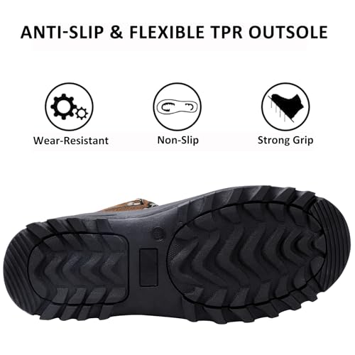 Image of riemot Men's Women's Winter Boots Waterproof Insulated Snow Shoes for Outdoor Walking Warm Lightweight Anti-Slip Ankle Boots