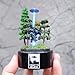 UFO Diorama,Miniature Forest Scene with Alien Spaceship Model,Desktop Sci-Fi Decor for Office or Home,Handmade Display with Trees and Flying Saucer,I Want to Believe Gift,(UFO Diorama,1PC)