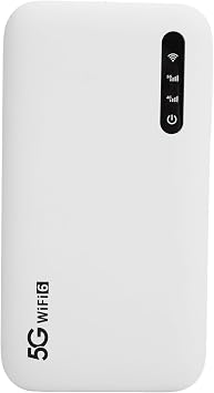 5G 6 High Speed Mobile Hotspot Router for Travel 6100mAh Portable Hotspot for Phone Tablet, IP67 Water White ABS