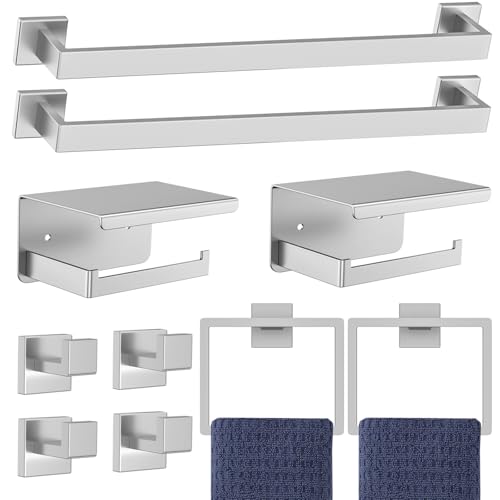 10-Piece Brushed Nickel Bathroom Hardware Set (Towel Bar)
