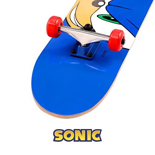 Image of Sakar Sonic The Hedgehog Skateboard with Printed Graphic Grip Tape. Great for Kids and Teens Cruiser Skateboard with ABEC 5 Bearings, Durable Deck, Smooth Wheels