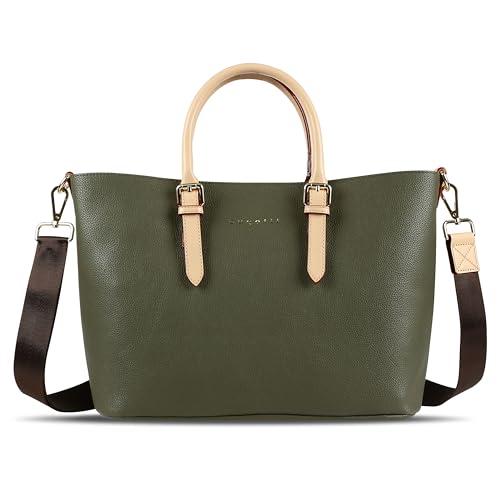 bugatti Ella Shopper Handtasche für Damen M, Damenhandtasche, Schultertasche in olive