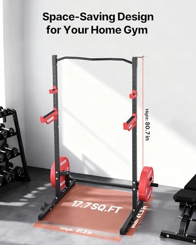 Image of VEVOR Power Cage Squat Rack, Multifunctional Squat Rack for Home Gym, Workout Strength Training Equipment for Bench Press Squats Pull-Up