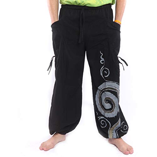 jing shop Cotton Harem Pants – Adjustable Length, Relaxed Fit, One Size – Handmade in Thailand