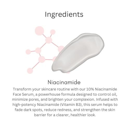Image of khadi 10% Niacinamide Face Serum, Vitamin B3 Skin Brightening for Acne Marks and Pigmentation, Oil Free, 30ml