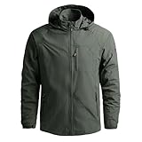 BERCIELY Men'S Hooded Jacket Personality Trend Handsome Transitionjacket Casual Sport Fashion Men Long Sleevejacket Mountaineering Camping Workout Outdoorjacket D-Army Green 3XL