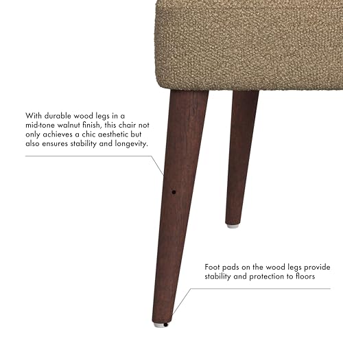 Image of HomePop Hemet Gayle Dining Chair - Brown Boucle (Single Pack)