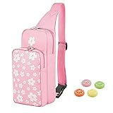 YANZIRUI Pink Travel Carrying Shoulder Bag for Nintendo Switch/Lite Backpack Shoulder Cherry...