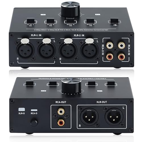 ATNEDCVH 4-Way XLR RCA Audio Switcher