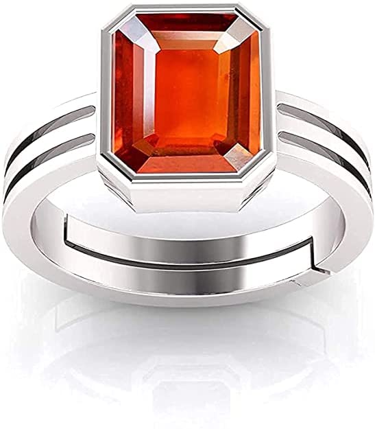 Bague en argent avec hessonite naturelle le cadeau idéal pour homme et femme