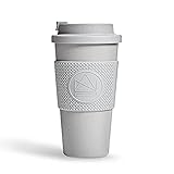 Neon Kactus 460ml Eco Travel Mug / Wiederverwendbarer Kaffeebecher, Hergestellt aus Pflanzen nicht Kunststoff – vollständig kompostierbar, 100% plastikfrei, Schraubverschluss auslaufsicherer Deckel