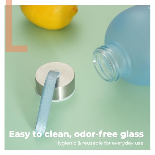 Image of Lifelong Glass Water Bottle 1000ml | Colorful Frosted Bottles for Kitchen Fridge | BPA Free, Odour-Free Water Bottle with Secure Cap | Bottle for School, Travel, Gym Work (LLBTGL02)