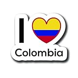 Love Columbia Flag Decal Sticker Home Pride Travel Car Truck Van Bumper Window Laptop Cup Wall - One...