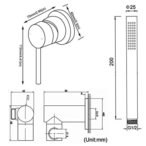 Ensemble de douche de luxe résistant au calcaire avec robinet en laiton - 6
