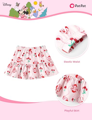Image of Disney Frozen Elsa Minnie Mouse Stitch Princess Girls' Skirt Sets Ruffle Short Sleeve Clothes 2pcs Outfits Summer Dress 2-9Y