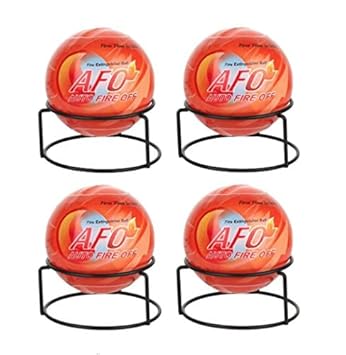 AFO (AUTO FIRE OFF) Plastic Standard Size Orange Fire Extinguisher Ball - Pack of 4 Balls
