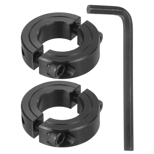 Collar de eje de 7/8 pulgadas en acero al carbono negro con diseño dividido ajustable