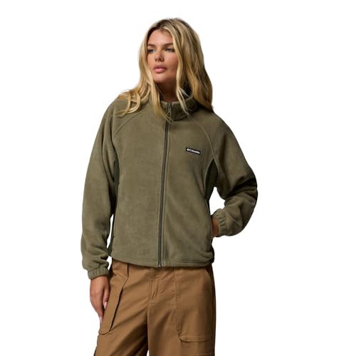 Columbia Womens Benton Springs Relaxed Full Zip, Stone Green, Medium