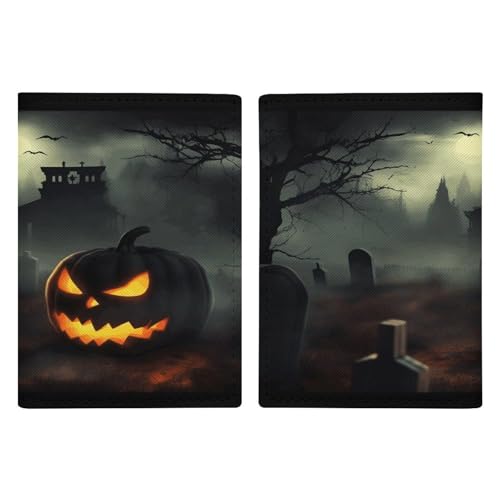 Halloween Horror Passport Holder Fashion Passport Cover Passport Protector Travel Document Organizer ID Card Protector Exquisite Passport Wallet Cover Credit Card Holder