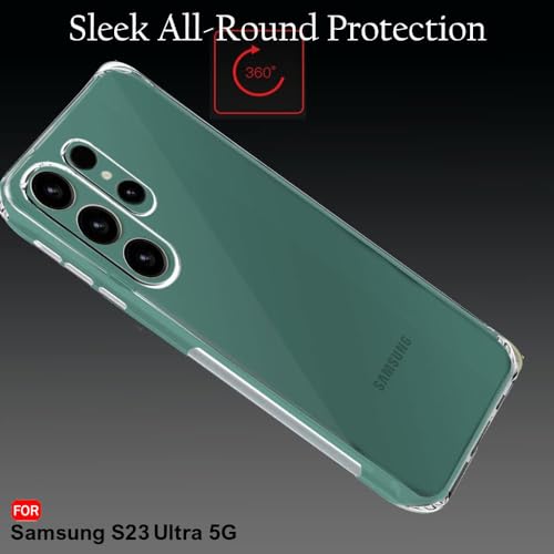 Image of TheGiftKart Back Cover Soft Case for Samsung Galaxy S23 Ultra 5G | Best Camera Protection | Inbuilt Dust Plugs & Anti-Slip Grip | Ultra Clear Slim Back Cover Case (Silicone, Transparent)