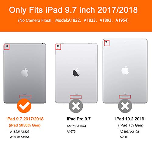 Soke Ipad 9.7 2018/2017 Case With Pencil Holder, Smart Ipad Case Trifold Stand With Shockproof Soft Tpu Back Cover And Auto Sleep/Wake Function For Ipad 9.7 Inch 5Th/6Th Generation, Black #TOP1