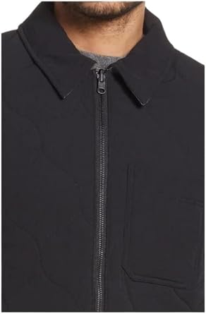 Ted Baker London Men's Schss Water Repellant Reversible Quilted Jacket Black With Gray SIze 7