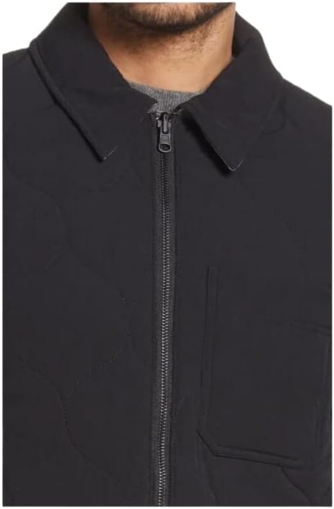 Ted Baker London Men's Schss Water Repellant Reversible Quilted Jacket Black With Gray SIze 7