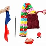 Xfunjoin 6Pcs Magic Trick Set for Stage Performances | Easy Magic Kit with Change Bag, Vanishing Silk & More | Great for Beginners