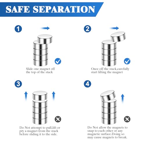 Wukong N45 Tiny Magnets 2x1mm | 60 Pack, Small Round Magnets for Craft, Miniature Mangets for Models Craft DIY Refrigerator Home Office - Image 4