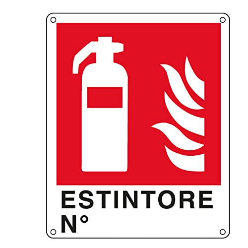CARTELLO ALLUMINIO 25x31cm 'ESTINTORE N°'' CARTELLI SEGNALATORI
