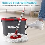 SIMPLI-MAGIC 79349 Spin Mop Cleaning System with 3 Microfiber Mop Heads, Red/GRAY,Red/Black - Image 3