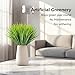 MAQIHAN 10 Artificial Grass Plant Outdoors - Faux Fake Wheat Grass Decor UV Resistant Outdoor Plants Plastic Outside Weed Plant Artificial Greenery for Porch Decorative