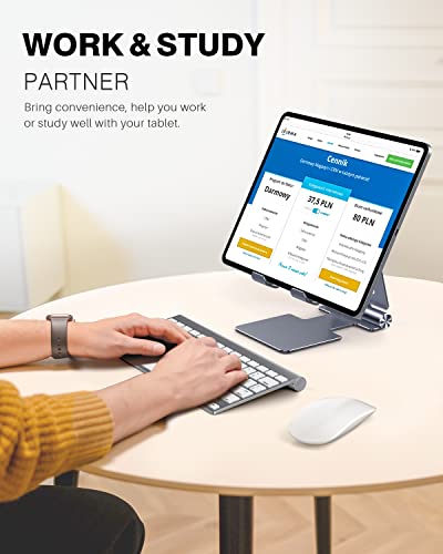 Anozer Tablet Stand, [Updated] Adjustable & Foldable Aluminium Ipad Stand,Compatible With 2022 Ipad Air 5/4,Ipad Mini 6/5,Ipad 10.2,Ipad Pro 12.9/11, Portable Monitor, Surface Pro, Phones (4-13 Inch) #TOP1