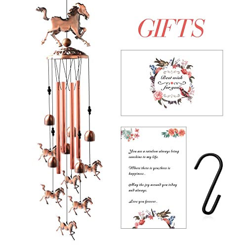Horse Copper Wind Chimes, Outdoor Decor, For Mom For Grandma For Women From Daughter And Son,Horse Decor, Gifts For Aunt, Gifts For Women #TOP2
