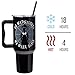 Silver Buffalo The Addams Family Wednesday On Wednesdays We Wear Black Stainless Steel Tumbler with Handle and Straw, Fits in Standard Cup Holder, 40 Ounces