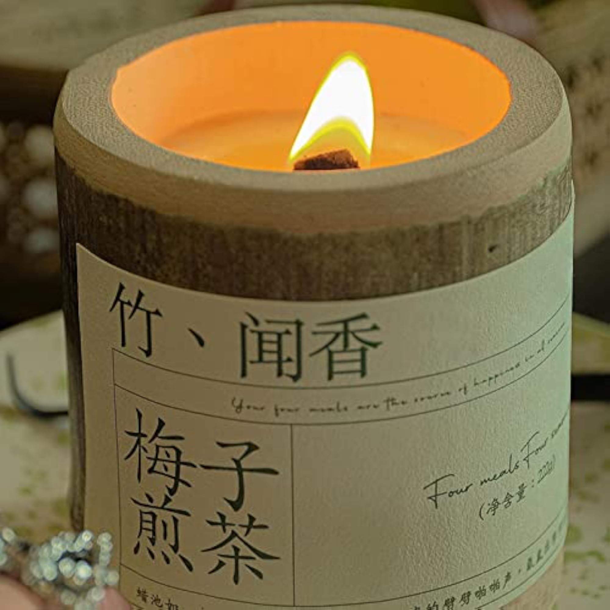 3x Bamboo Tube Unique Bubble Tea Cup, Housewarming Gift