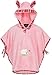 Morgenstern Badeponcho Kleinkinder Microfaser Rosa mit Kapuze und Schaf-Motiv