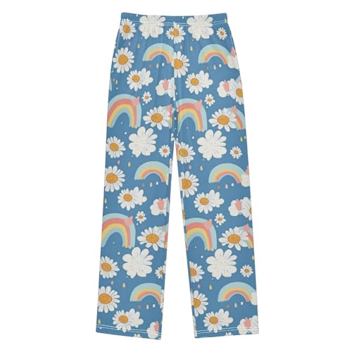 Pajama Bottoms, Pajamas Long Pant Daisy Flowers Rainbow Lounge Wear Casual Sleep Pants Soft Pjs Sleepwear