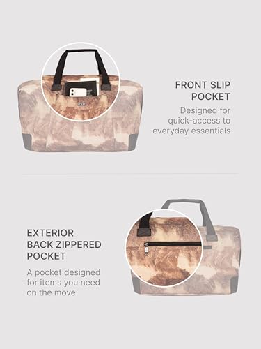 Image of ZOUK Collapsible Duffle Bag for Men and Women | Lightweight Foldable Travel Duffel Bag | Vegan Leather & Handcrafted Fabric | Water-Resistant Lining | 33L Weekend & Short Trip Bag | Gir Glades
