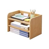 CFGH6FDF Three Tiers Open Tabletop Small Bookshelf Home Minimalist File Organizer Low Cabinet Freestanding Book Shelf