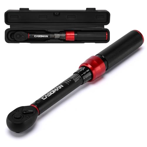 CASOMAN Torque Wrench 1/4-Inch Drive, 1-25Nm Bike Torque Wrench, ± 3% Error Accuracy, Dual Direction with 72 Teeth