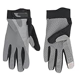 EVTSCAN Full Finger Cycling Gloves Non Slip Breathable Gray for Riding Fitness Exercise Mountaineering Sports