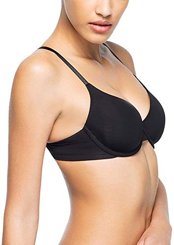 Undies.com Women's Classic Underwire Microfiber Adjustable T-Shirt Bra, Blue Kiss, 36C #TOP2