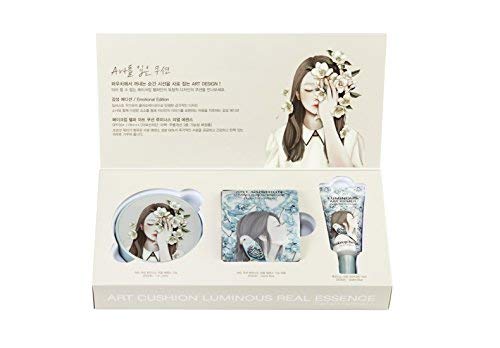 MAKEUP HELPER CC Cushion Foundation Compact - Enriched Essence with Perfect Coverage Gift Set Package (#21 Beige Emotional Edition)