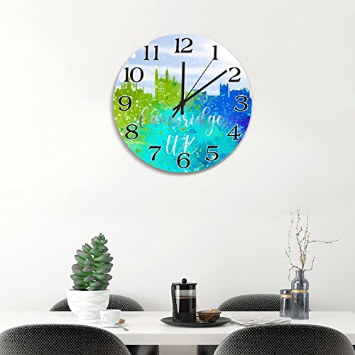 Horloge murale Cambridge silhouette design arc-en-ciel chic - 6