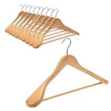 Hangerman 10pcs Perchas de Madera con Barra de Pantalones Antideslizante...