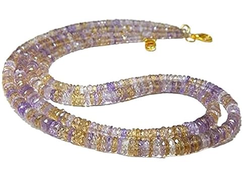 Hand_Crafted Ametrine Faceted Heishi Beads/Ametrine Tyre Beads Natural Gemstone Size 8x4.4 mm 16Inch Inches Strand. YO-NECK- 24829