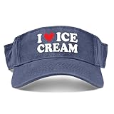 Generic i Love Ice Cream Caps Visor Hat for Adult Visor Sun Visors, One Size-Medium, Navy